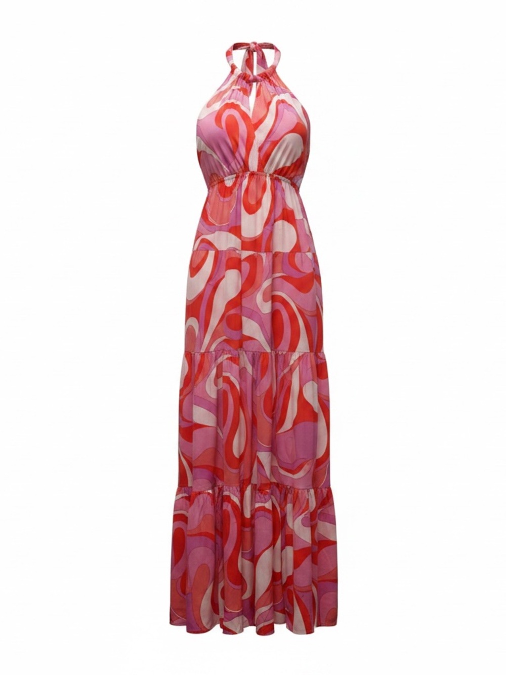 NWT Aakaa Pink and Red Maxi Dress